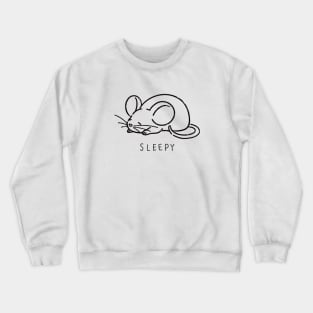 Sleepy Cute Mouse Crewneck Sweatshirt